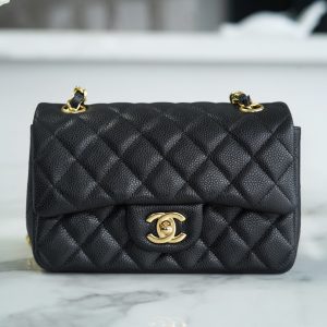 CF Classic Flap |荔枝纹 Mini 黑金 图1
