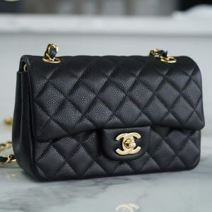 CF Classic Flap |荔枝纹 Mini 黑金 图2