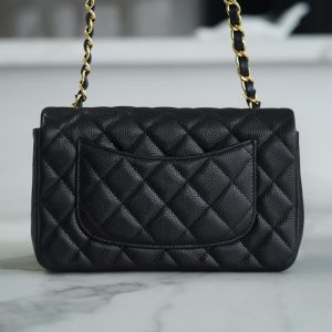 CF Classic Flap |荔枝纹 Mini 黑金 图4