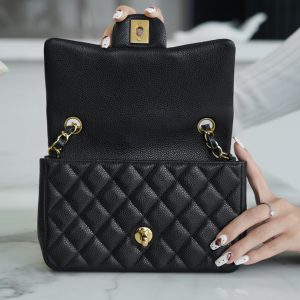 CF Classic Flap |荔枝纹 Mini 黑金 图6