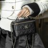 Chanel 25c 新款 手柄盒子包 黑金荔枝牛 图1