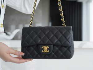 CF Classic Flap |荔枝纹 Mini 黑金 图1