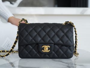 CF Classic Flap |荔枝纹 Mini 黑金 图2