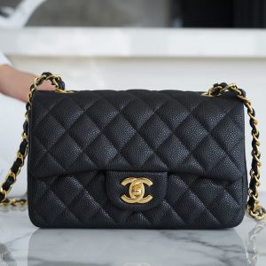 CF Classic Flap |荔枝纹 Mini 黑金 图2