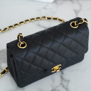 CF Classic Flap |荔枝纹 Mini 黑金 图7