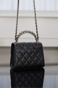 Chanel 25s 交叉手柄kelly 黑金荔枝 竖款 图2