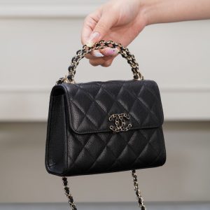Chanel 25s 交叉手柄kelly 黑金荔枝 竖款 图4