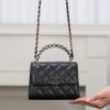 Chanel 25s 交叉手柄kelly 黑金荔枝 竖款 图1
