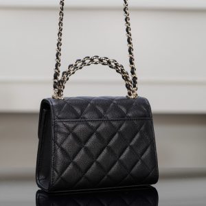 Chanel 25s 交叉手柄kelly 黑金荔枝 竖款 图2