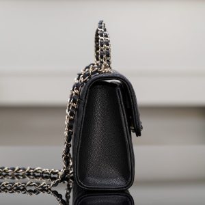 Chanel 25s 交叉手柄kelly 黑金荔枝 竖款 图5