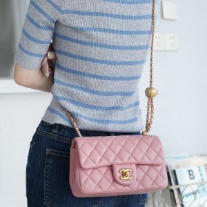Chanel 金属球 Mini粉色 图5