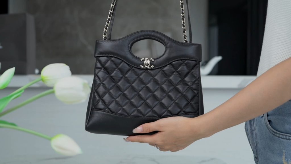 Chanel 31bag mini 黑色 褶皱小牛皮 图1