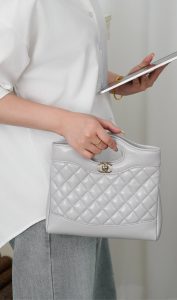 Chanel 31bag mini 浅灰 图7