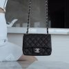 CF Classic Flap |荔枝纹 方胖子 黑银 图1