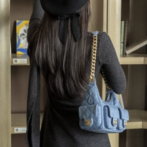 Chanel 25c 早春多口袋牛仔hobo 小号 图3