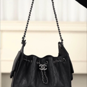 Chanel 26C系列 25bag mini鱼子酱 黑球银 图1