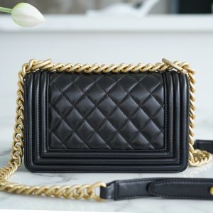 Chanel Leboy 小羊皮黑金 小号 图3