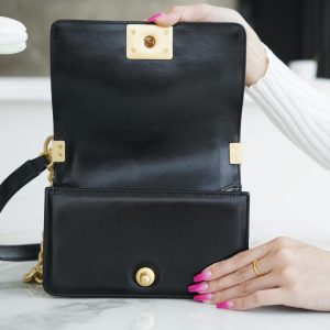 Chanel Leboy 小羊皮黑金 小号 图4