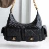 CHAENL 25c 大号嬉皮 hobo bag 黑金 图1