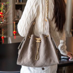 Chanel 灰色麂皮hobo 小号 图5