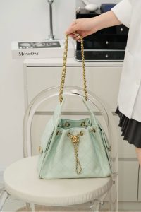 Chanel small hobo 薄荷绿小号 图8