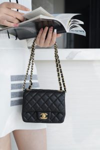 CF Classic Flap |荔枝纹 方胖子 黑金 图8