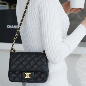 CF Classic Flap |荔枝纹 方胖子 黑金 图5