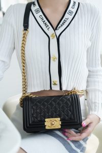 Chanel Leboy 小羊皮黑金 小号 图3
