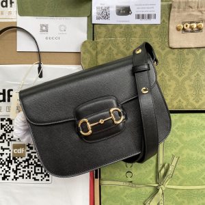 。【原厂皮配置全套包装三亚免税店礼袋】Gucc” 1955 Horsebit Bag!经典的马衔扣+Monogram+棕 图1