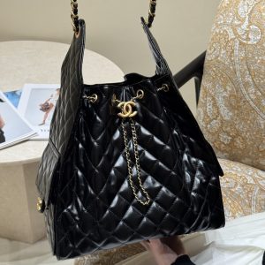 25s hobo BAG 中号黑色油蜡牛皮 图1