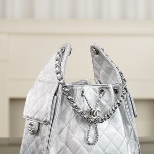 Chanel 26c 25bag 抽绳水桶包 银色银扣小号 图3
