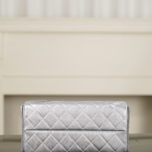Chanel 26c 25bag 抽绳水桶包 银色银扣小号 图9
