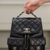 CHANEL 23P新款 Duma双肩 牛皮 中号黑色 图1