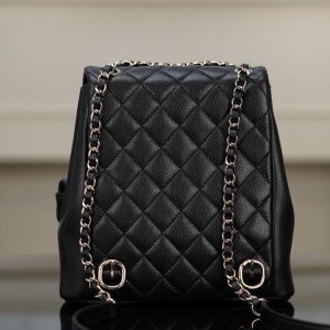 CHANEL 23P新款 Duma双肩 牛皮 中号黑色 图2