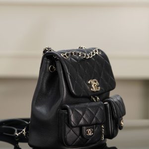 CHANEL 23P新款 Duma双肩 牛皮 中号黑色 图3