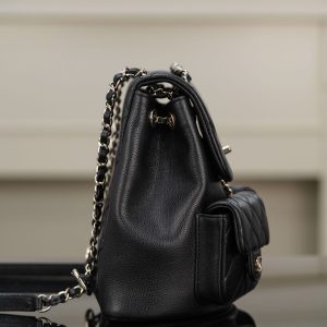 CHANEL 23P新款 Duma双肩 牛皮 中号黑色 图8