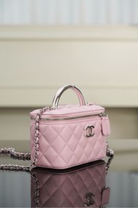 Chanel 25P 隐藏款 手柄长盒子包 粉色 荔枝牛 图3