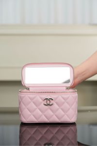 Chanel 25P 隐藏款 手柄长盒子包 粉色 荔枝牛 图4