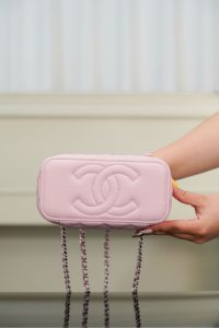 Chanel 25P 隐藏款 手柄长盒子包 粉色 荔枝牛 图9