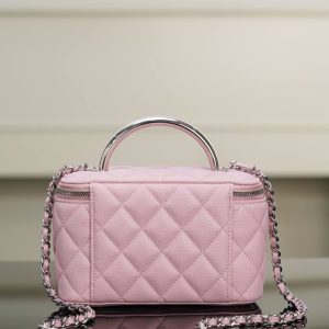 Chanel 25P 隐藏款 手柄长盒子包 粉色 荔枝牛 图2