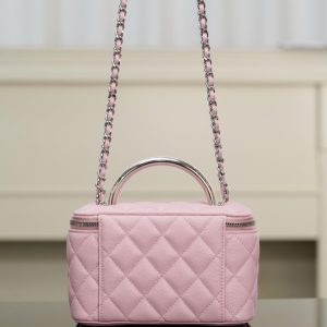 Chanel 25P 隐藏款 手柄长盒子包 粉色 荔枝牛 图6