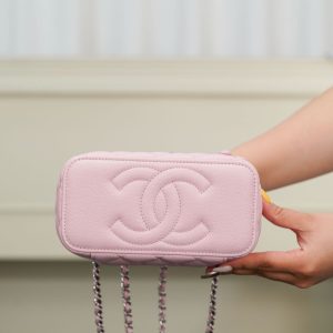 Chanel 25P 隐藏款 手柄长盒子包 粉色 荔枝牛 图9