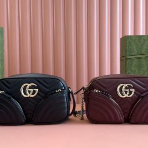 【新品】GG Marmont系列小号肩背包黑色/原厂皮出货!4.5cm型号:798715。小视频 图1