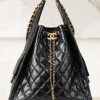 Chanel 嬉皮hobo包 黑金中号 图1