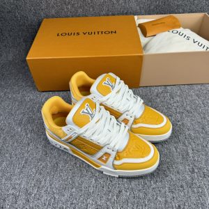 上新 1v Trainer 牛皮革 圆头系带 低帮 板鞋 黄色 图1