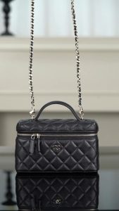 Chanel 25C 新款饭盒包 黑金 荔枝牛 图1