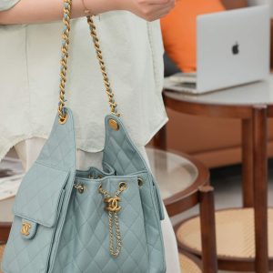 Chanel small hobo 雾霾蓝 鱼子酱 小号 图9