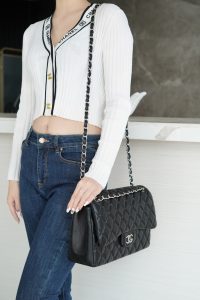 CF Classic Flap Jumbo |黑银 羊皮 图1
