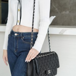 CF Classic Flap Jumbo |黑银 羊皮 图1