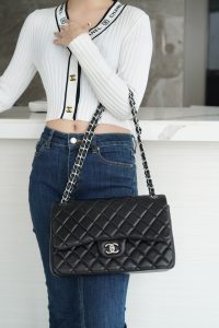 CF Classic Flap Jumbo |黑银 羊皮 图2